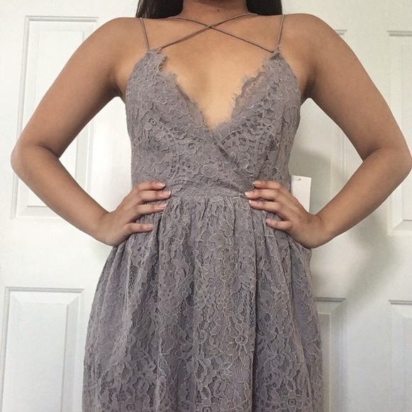 NWT Tobi heather gray lace dress - Picture 8 of 10